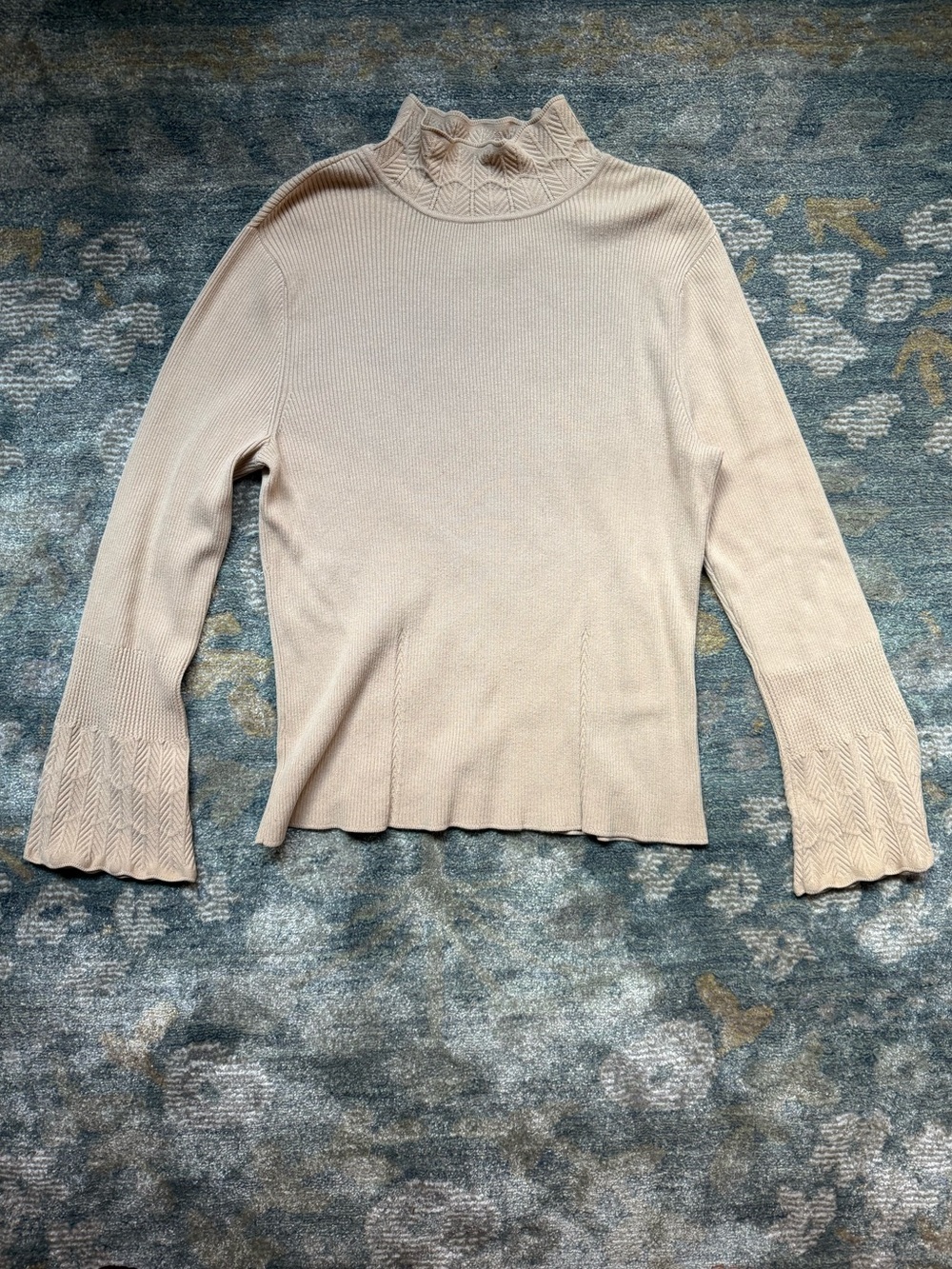 Vintage Apostrophe Mockneck With Bell Sleeves